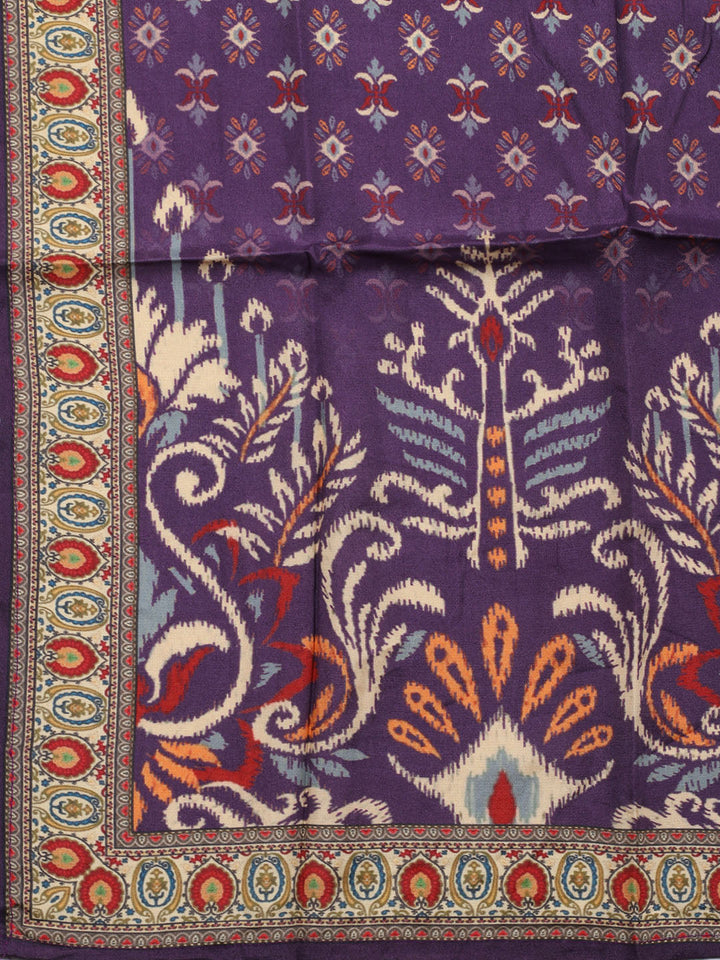 Printed Chanderi Unstitched Suit Piece With Dupatta