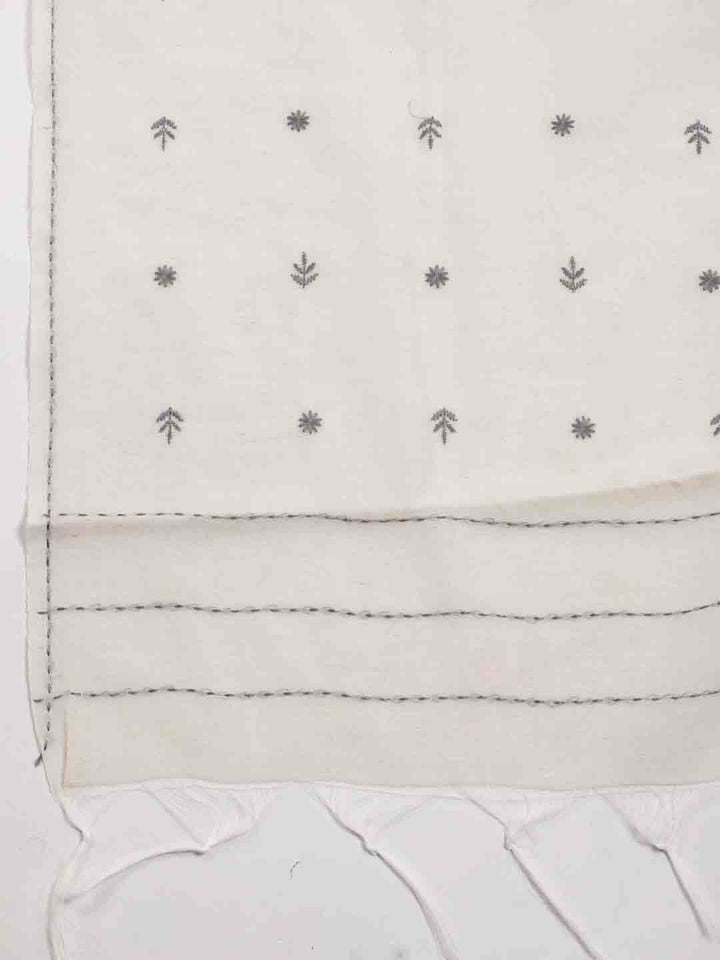 Neck Embroidered Cotton Unstitched Suit Piece With Dupatta