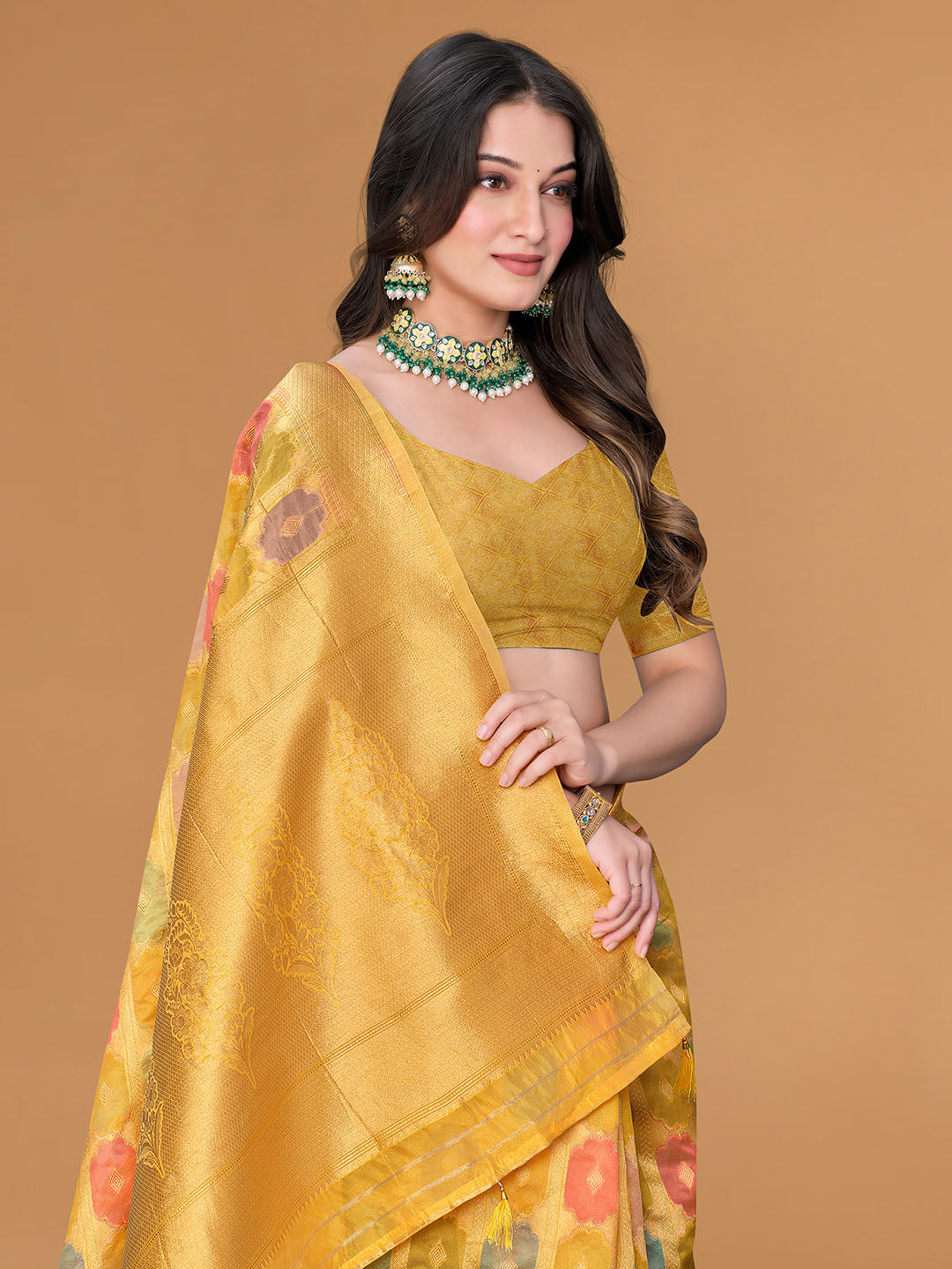 Zari Jaal Cotton Woven Saree