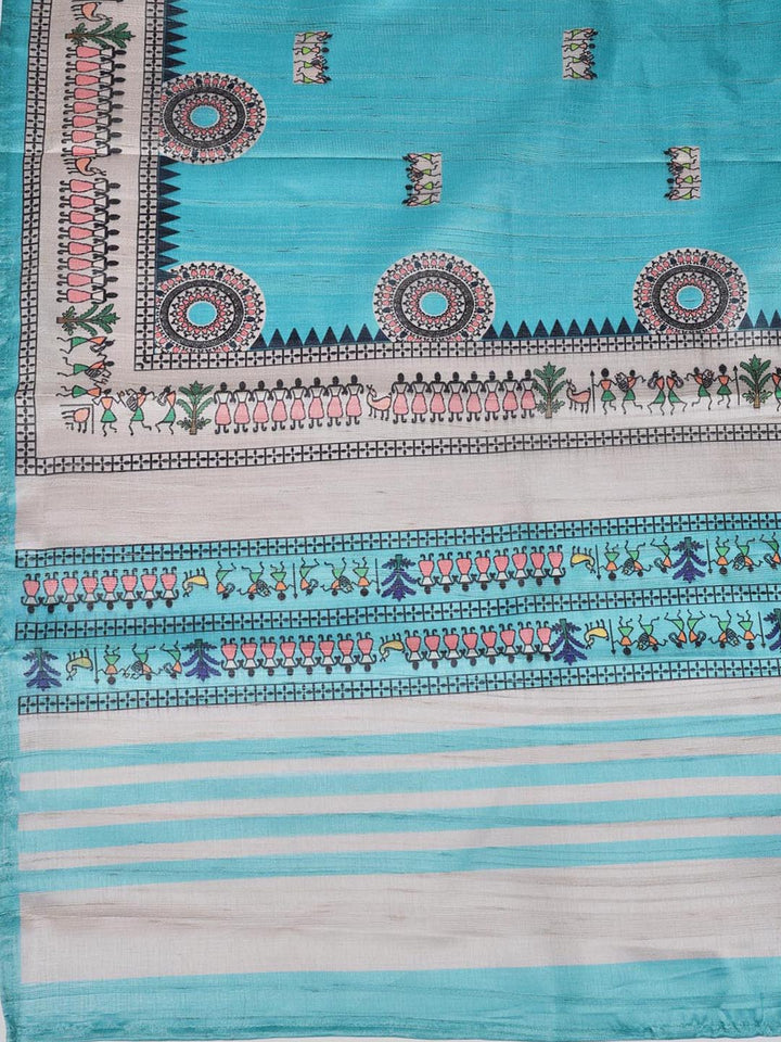 Printed Art Tussar Unstitched Suit With Dupatta