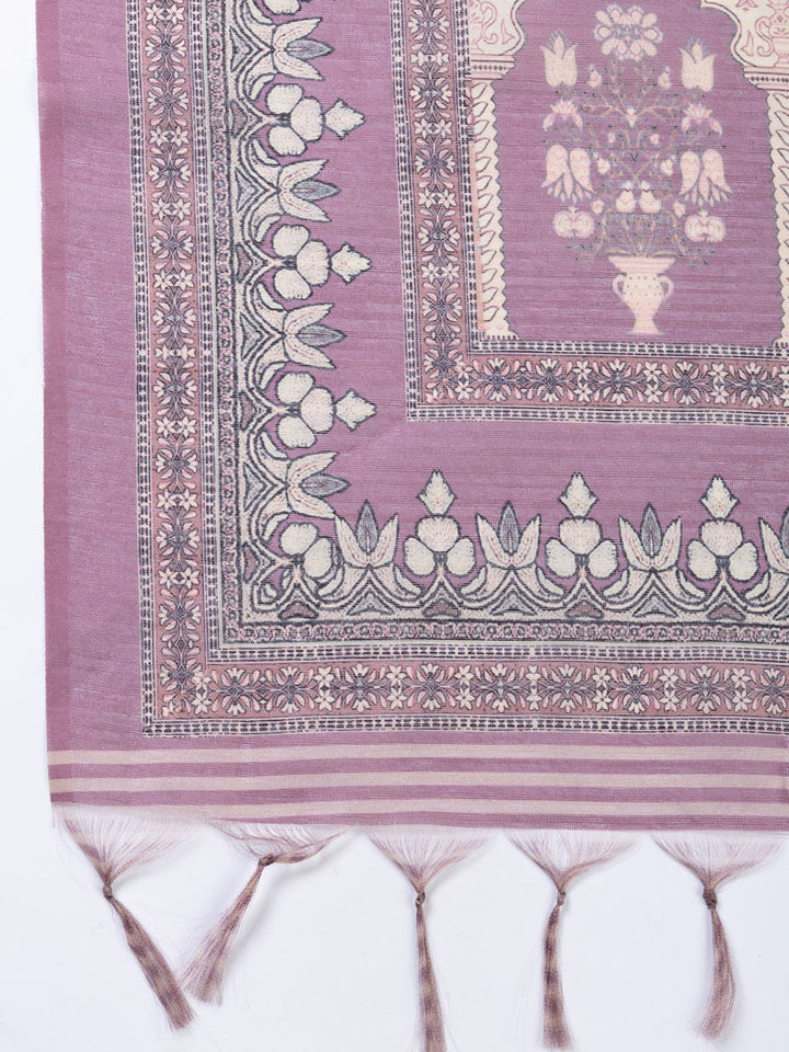Neck Embroidery Chanderi Unstitched Suit With Dupatta