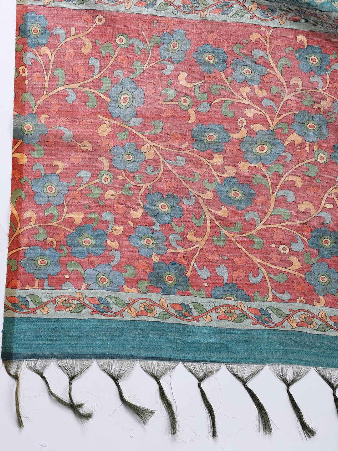 Neck Embroidered Tussar Unstitched Suit Piece With Dupatta