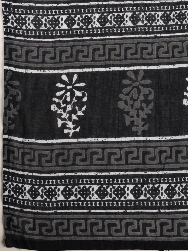 Embroidered Cotton Blend Unstitched Suit Piece With Dupatta
