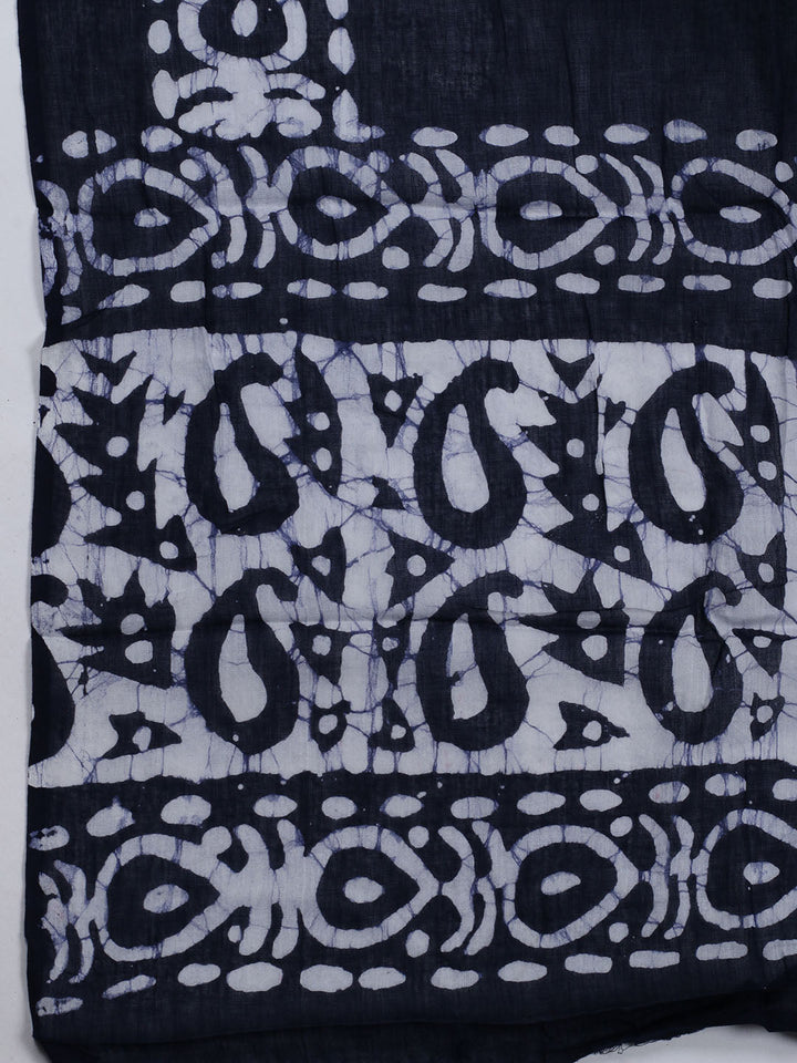 Printed Cotton Blend Unstitched Suit With Dupatta