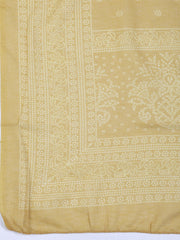 Neck Work Cotton Blend Unstitched Suit With Dupatta