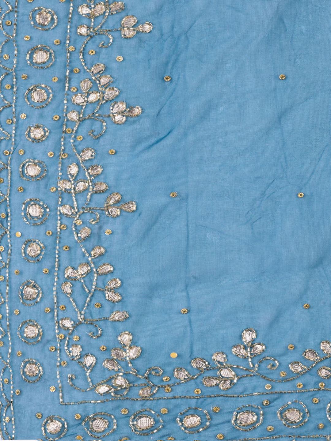 Neck Embroidery Organza Unstitched Suit Piece With Printed Dupatta