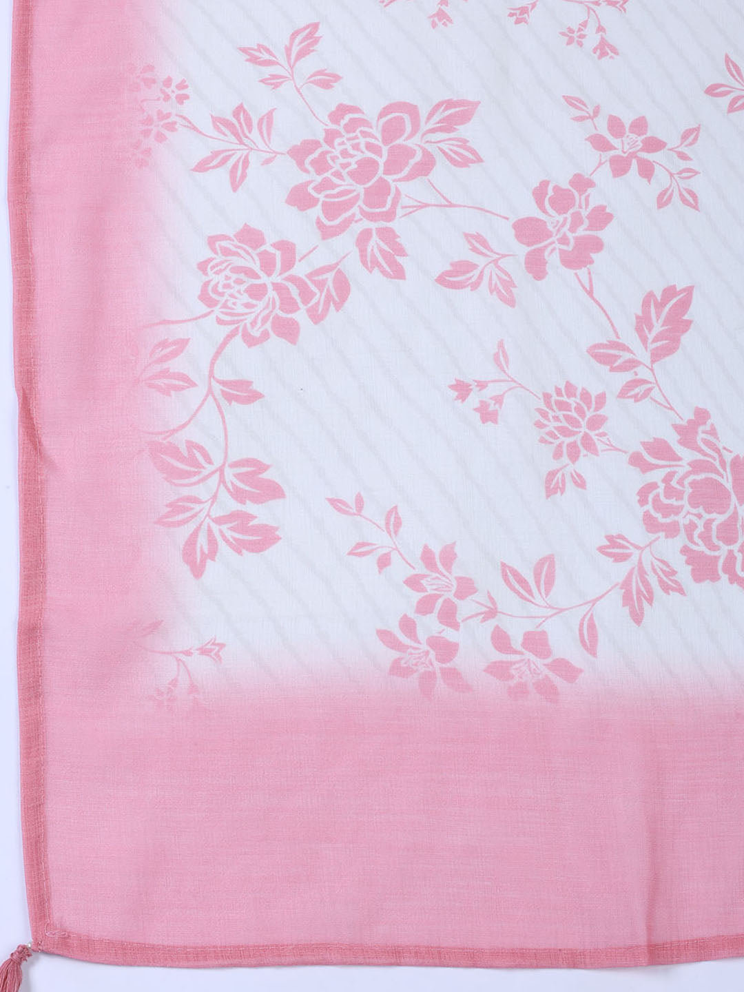Floral Printed Linen Unstitched Suit With Dupatta