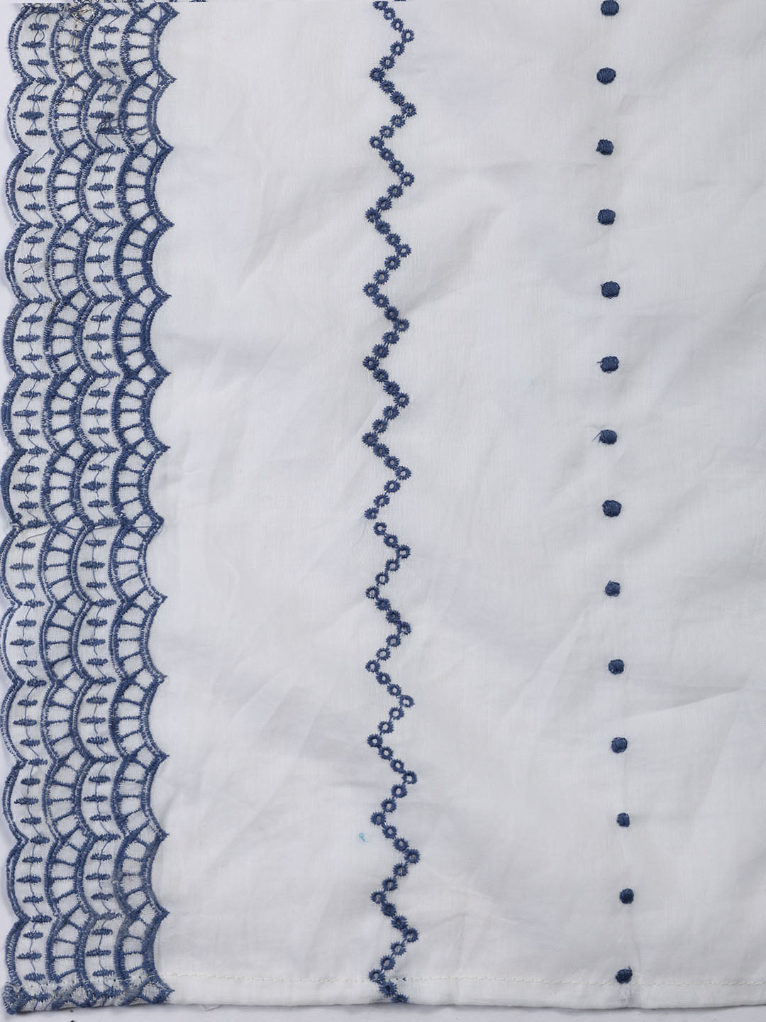 Neck Embroidered Cotton Blend Unstitched Suit With Dupatta