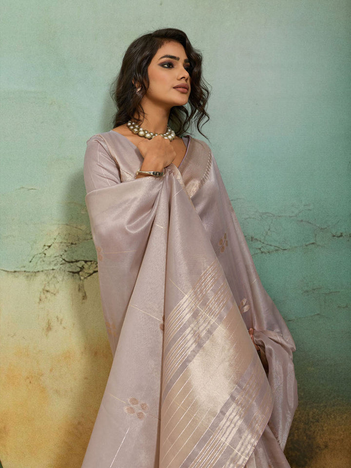 Woven Design Tissue Linen Saree