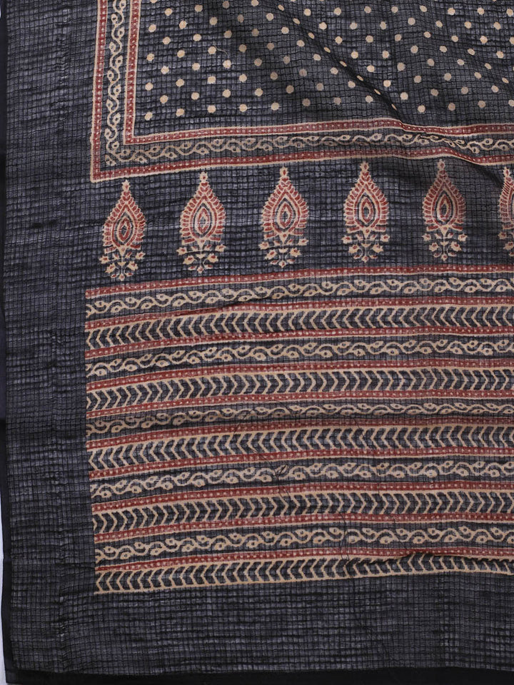 Printed Cotton Blend Unstitched Suit Piece With Dupatta