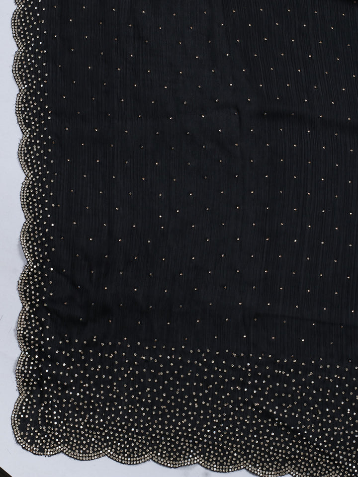 Sequins Work Chinon Unstitched Suit Piece With Dupatta