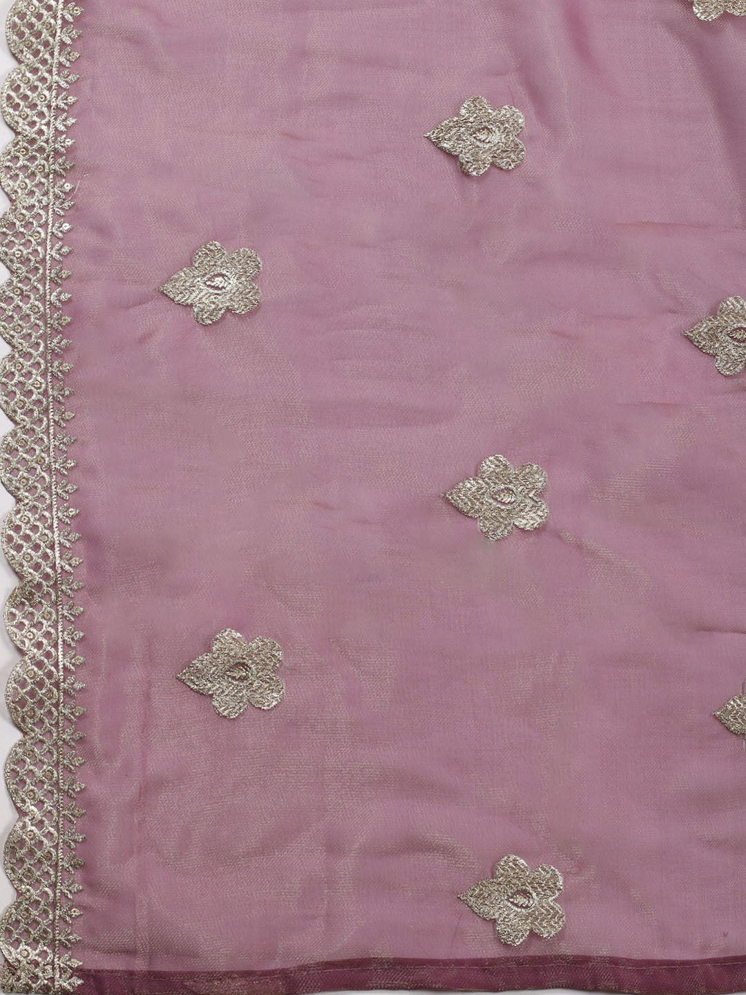 Neck Embroidered Tissue Unstitched Suit With Dupatta