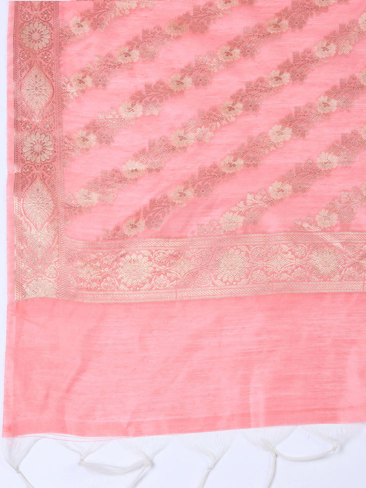 Woven Chanderi Unstitched Suit With Dupatta