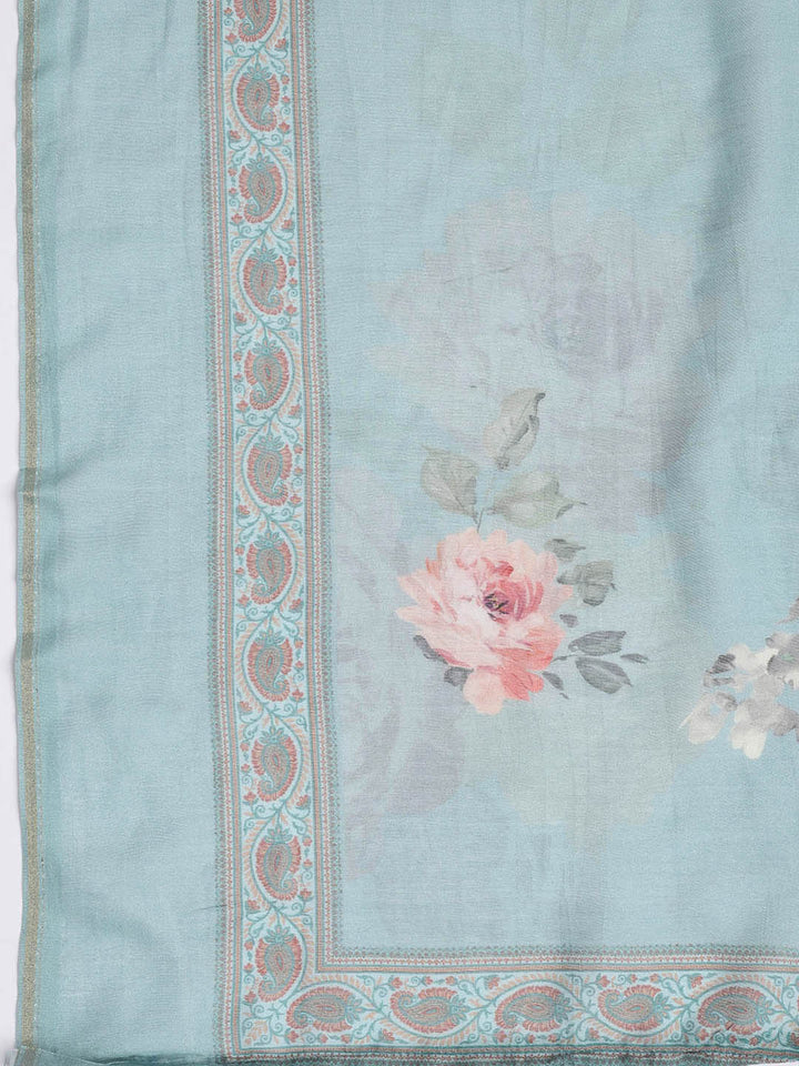 Printed Muslin Unstitched Suit With Dupatta