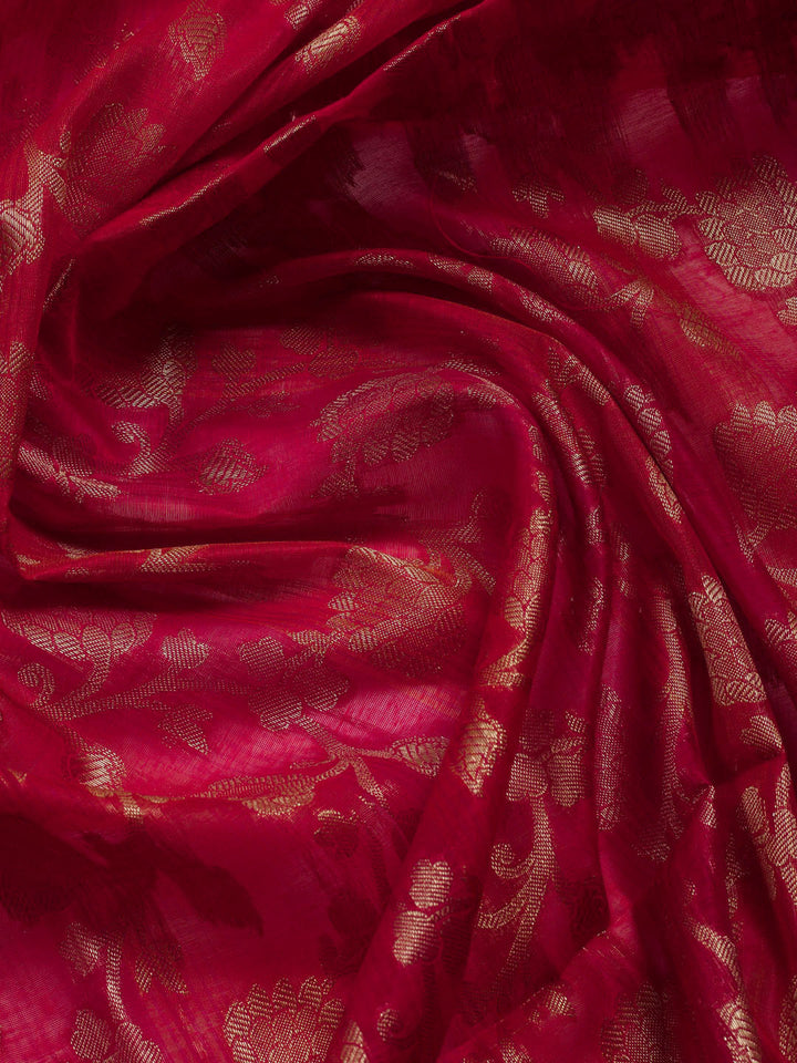 Woven Chanderi Unstitched Suit Piece With Dupatta