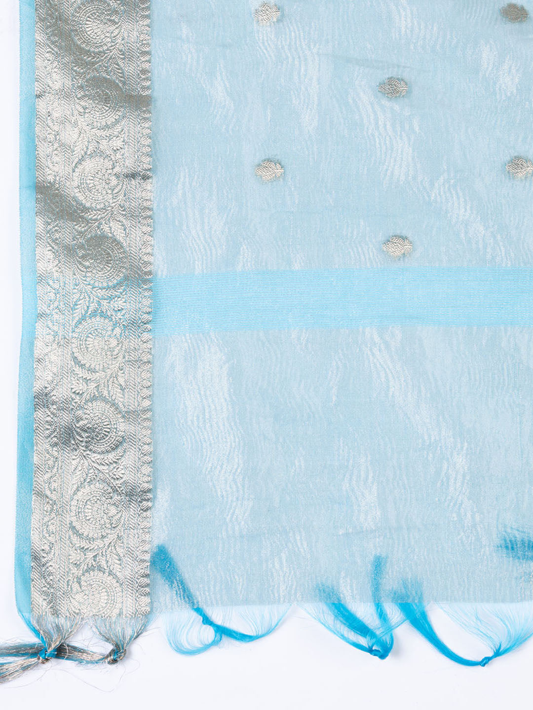 Neck Embroidered Tissue Unstitched Suit Piece With Dupatta