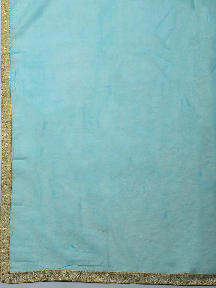 Embroidered Cotton Unstitched Suit With Pant &amp; Dupatta