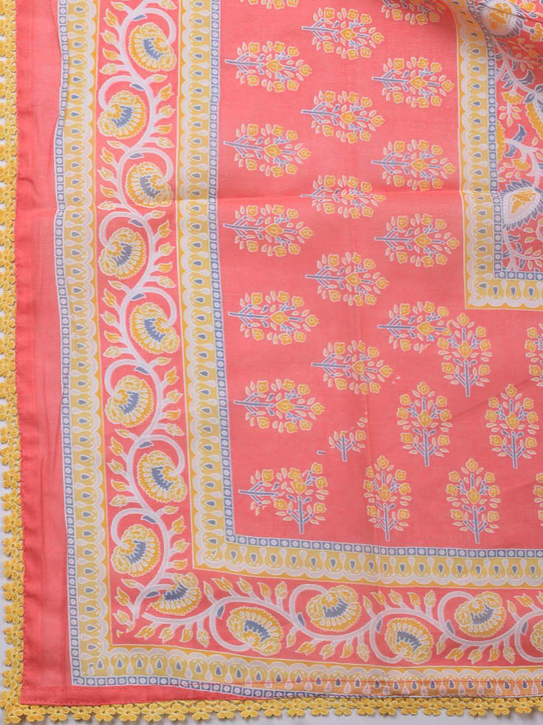 Printed Cotton Blend Unstitched Suit Piece With Dupatta