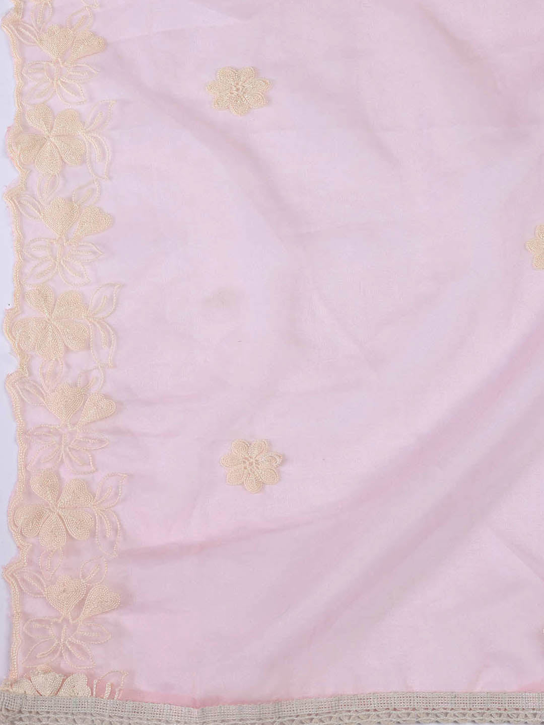 Neck Embroidery Chanderi Unstitched Suit With Dupatta