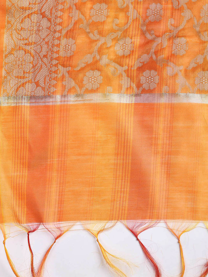 Woven Chanderi Unstitched Suit With Dupatta