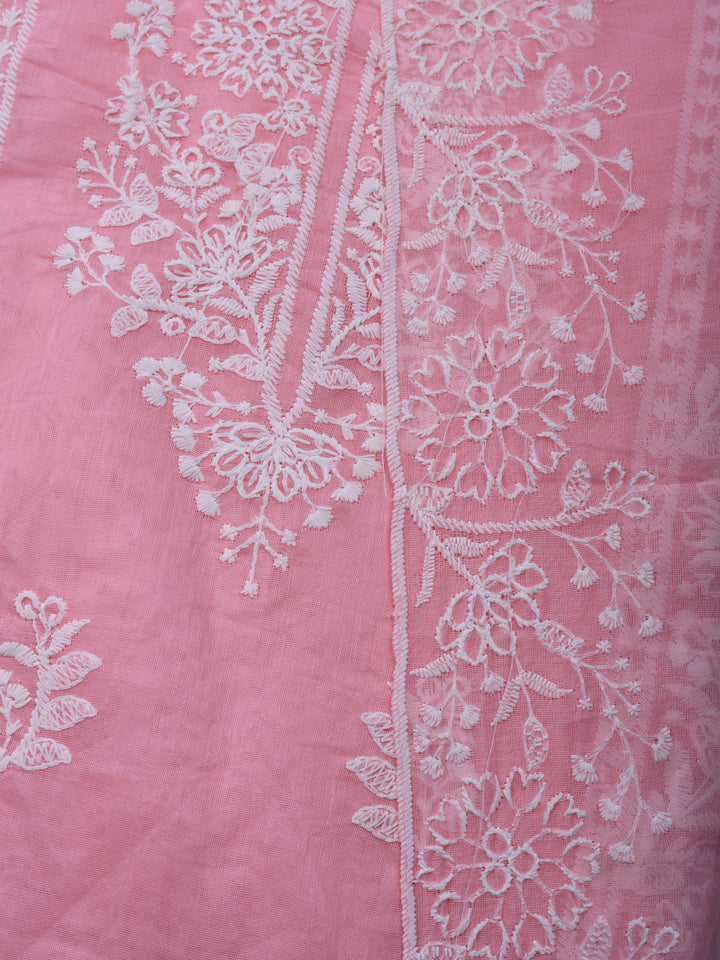 Embroidered Cotton Unstitched Suit With Pant &amp; Dupatta