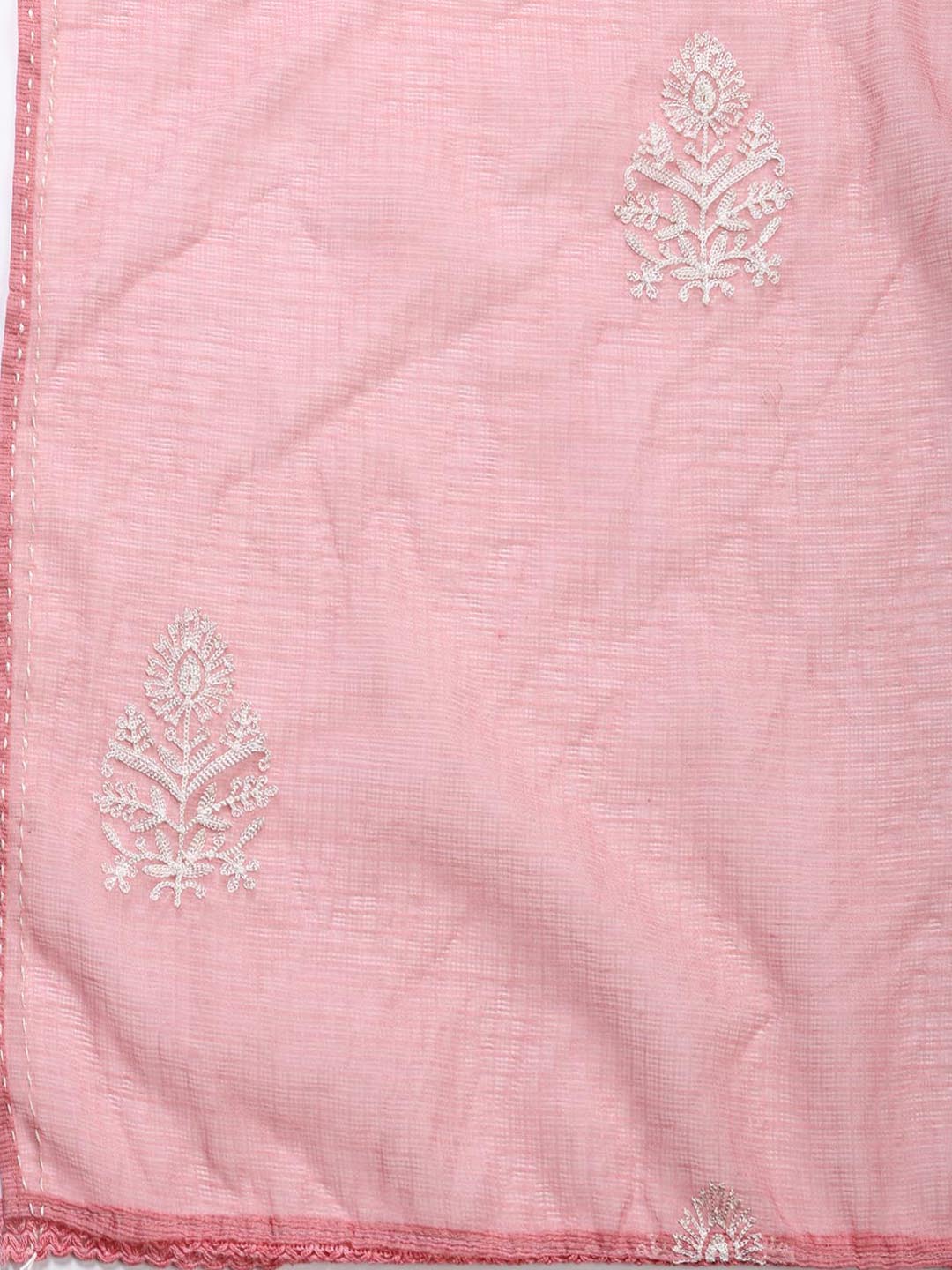 Neck Embroidered Cotton Blend Unstitched Suit Piece With Dupatta