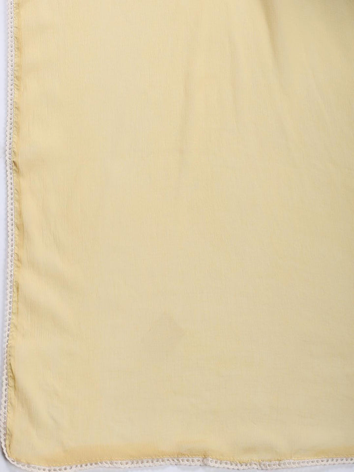 Neck Embroidered Chanderi Unstitched Suit With Dupatta
