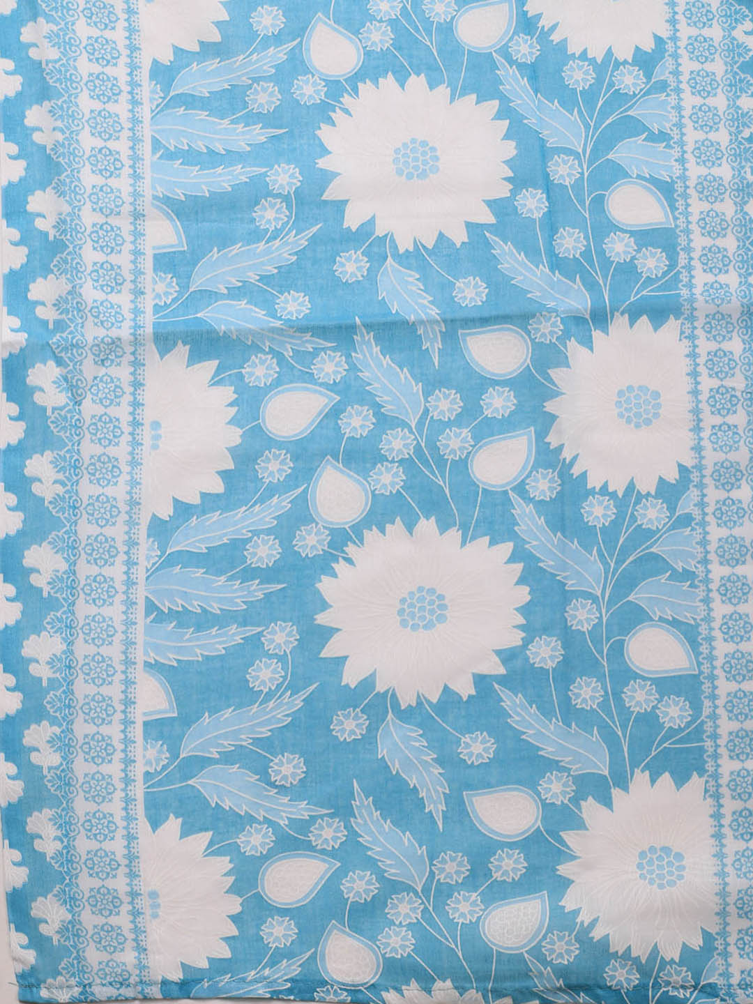 Printed Cotton Blend Unstitched Suit With Dupatta