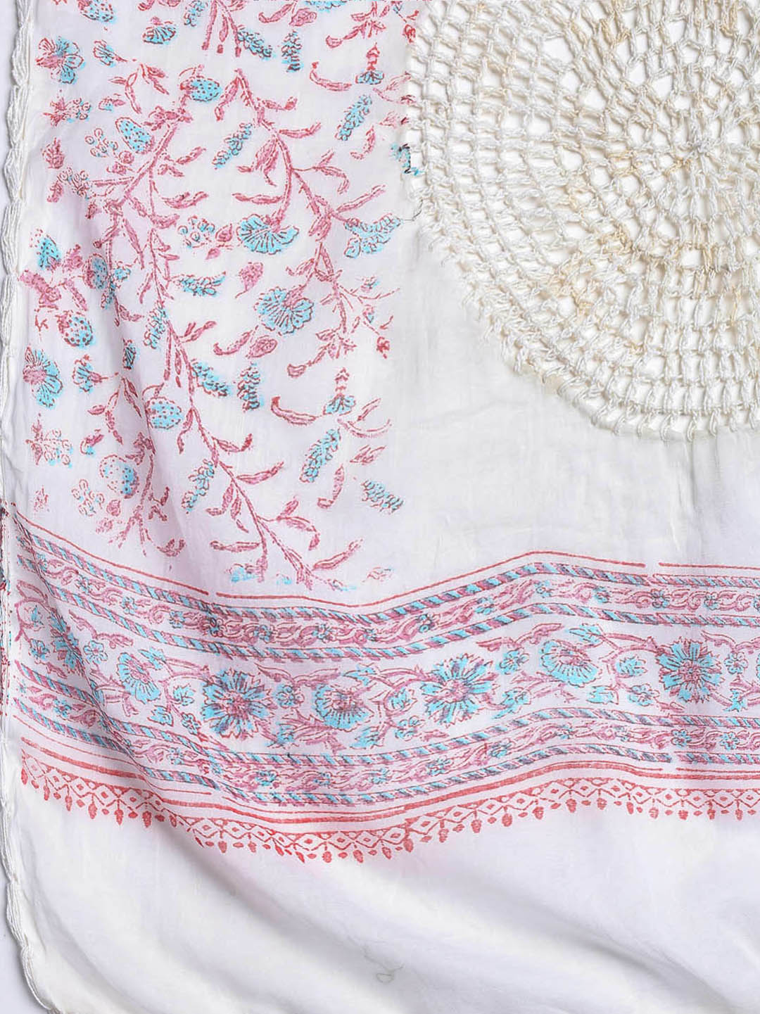Printed Cotton Blend Unstitched Suit With Dupatta