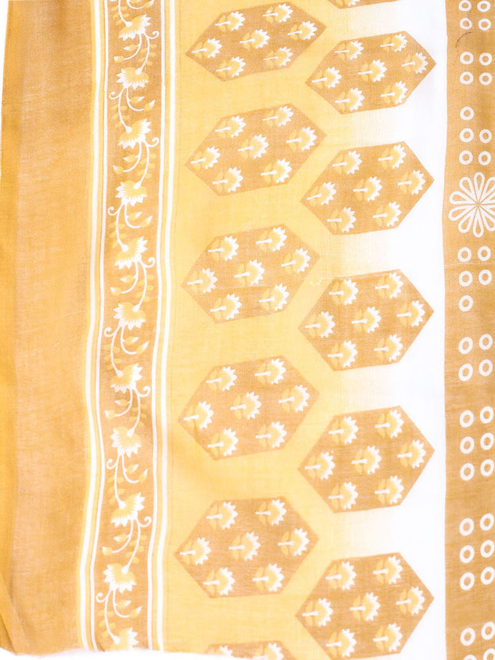 Printed Cotton Blend Unstitched Suit With Dupatta