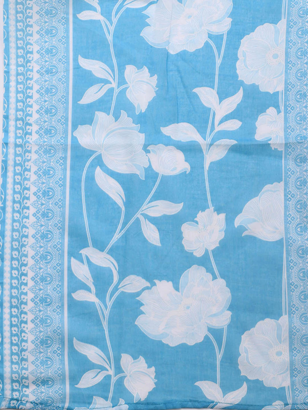 Printed Cotton Blend Unstitched Suit With Dupatta