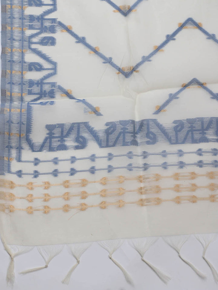 Jamdani Chanderi Unstitched Suit Piece With Dupatta