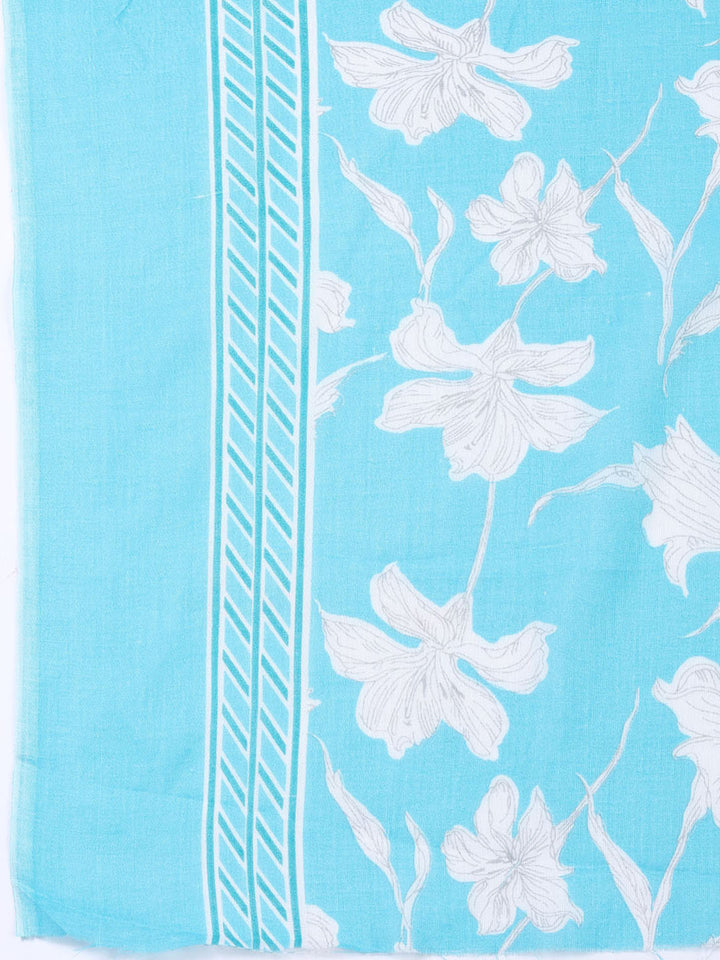 Neck Patti Cotton Blend Unstitched Suit With Dupatta