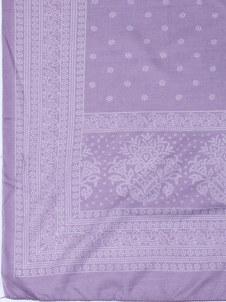 Neck Work Cotton Blend Unstitched Suit With Dupatta