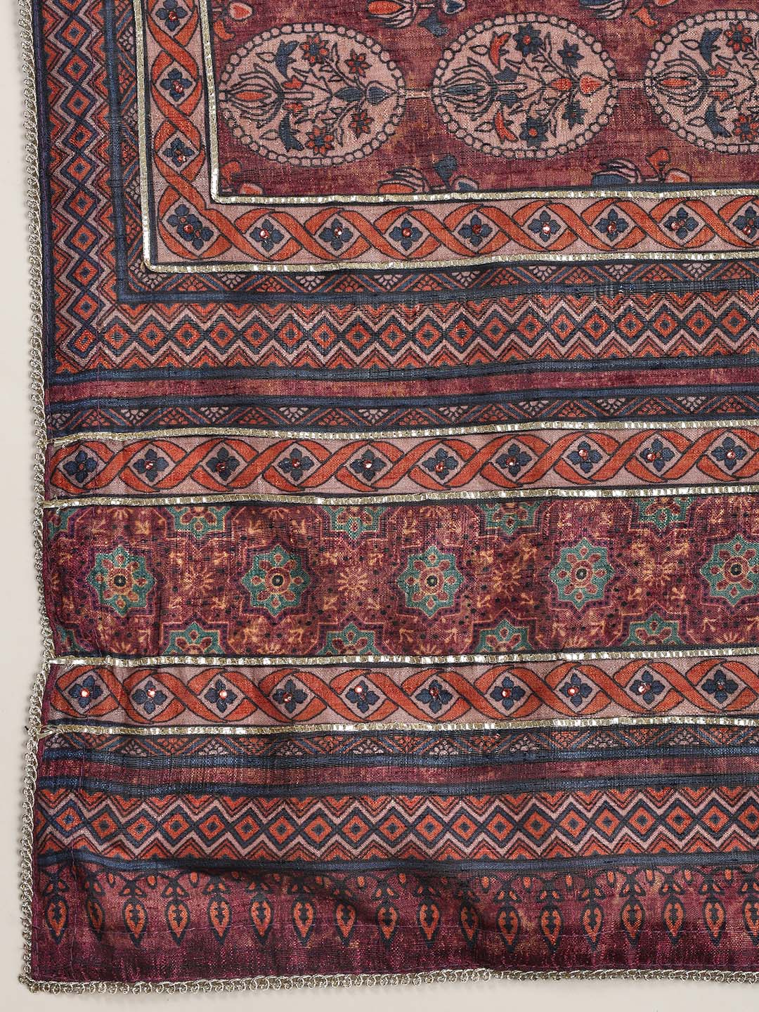 Neck Embroidery Tussar Unstitched Suit Piece With Dupatta