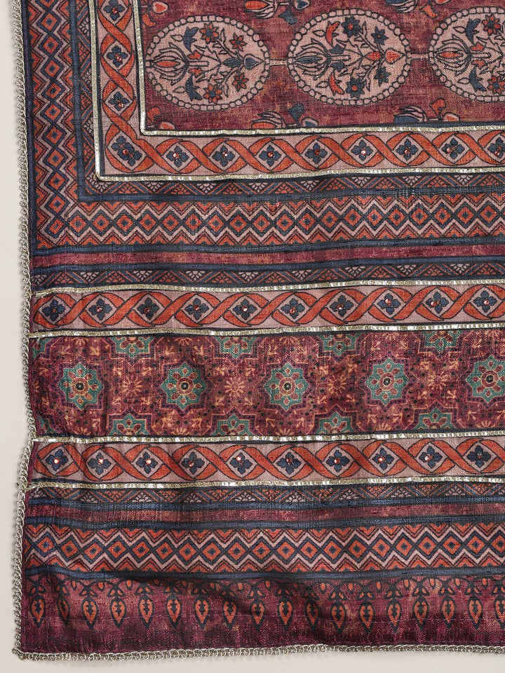 Neck Embroidery Tussar Unstitched Suit Piece With Dupatta