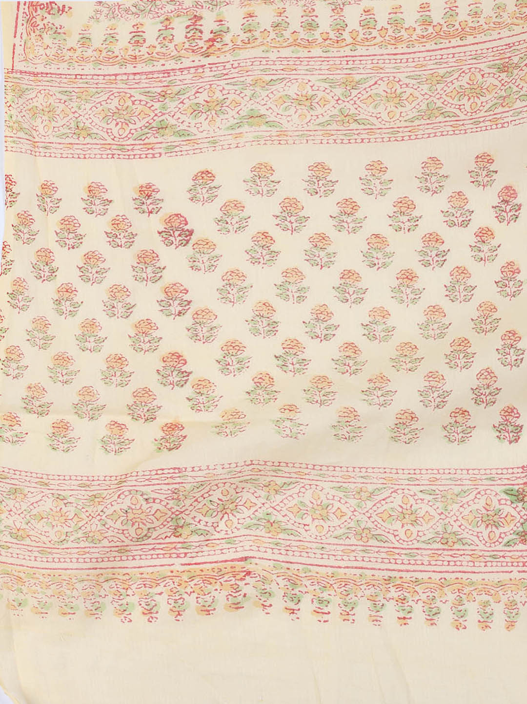 Neck Work Cotton Blend Unstitched Suit With Dupatta