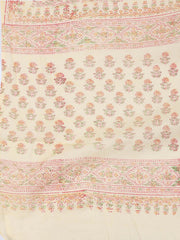 Neck Work Cotton Blend Unstitched Suit With Dupatta