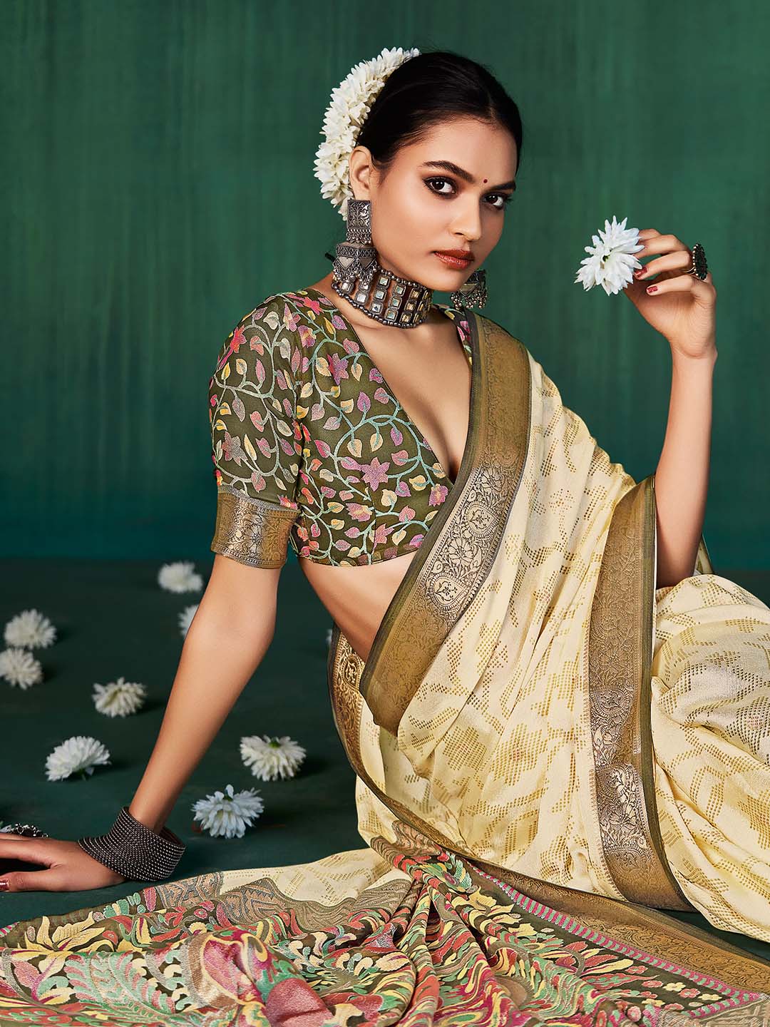 Bandhani Printed Georgette Saree