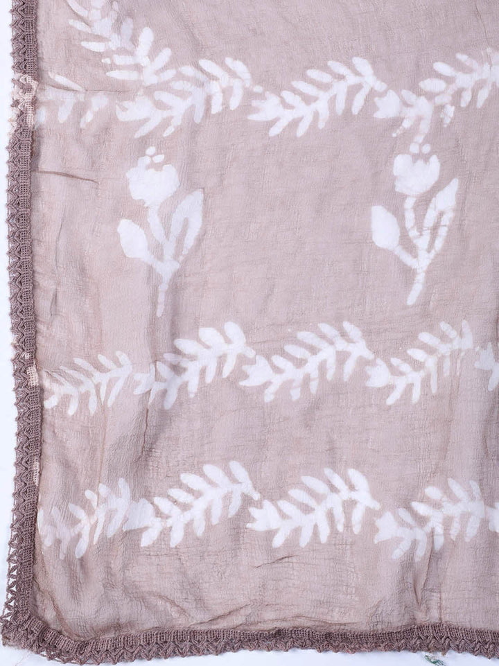 Printed Cotton Blend Unstitched Suit With Dupatta