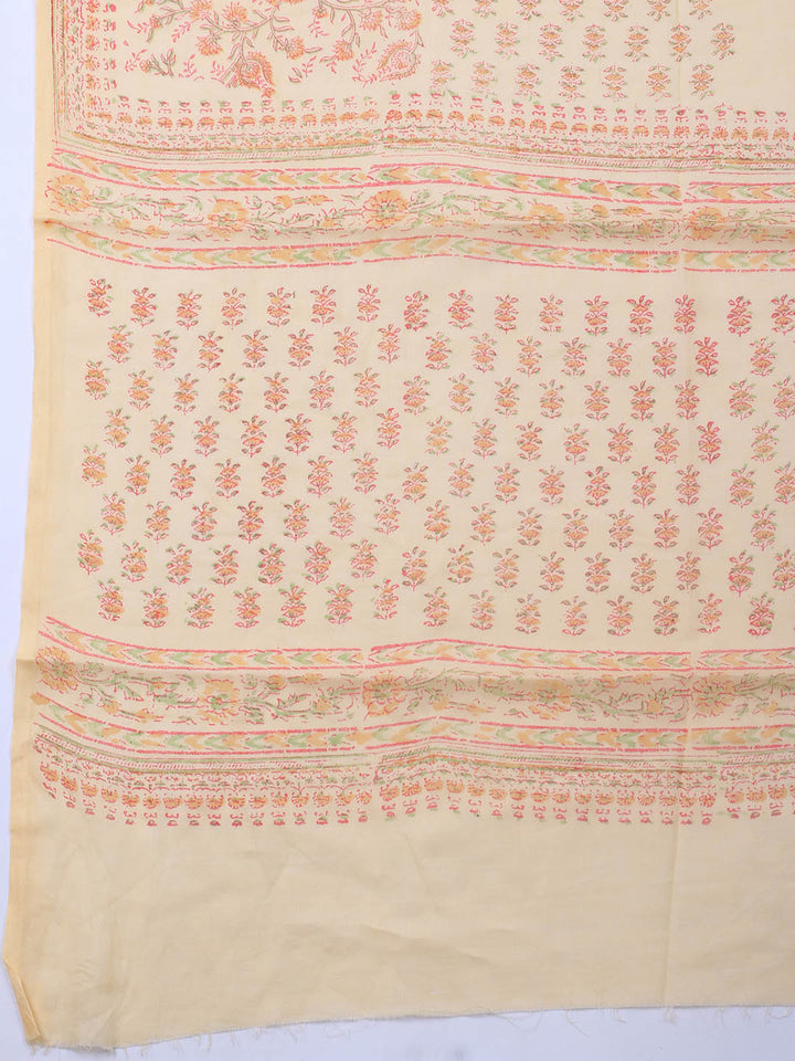 Printed Cotton Blend Unstitched Suit Piece With Dupatta