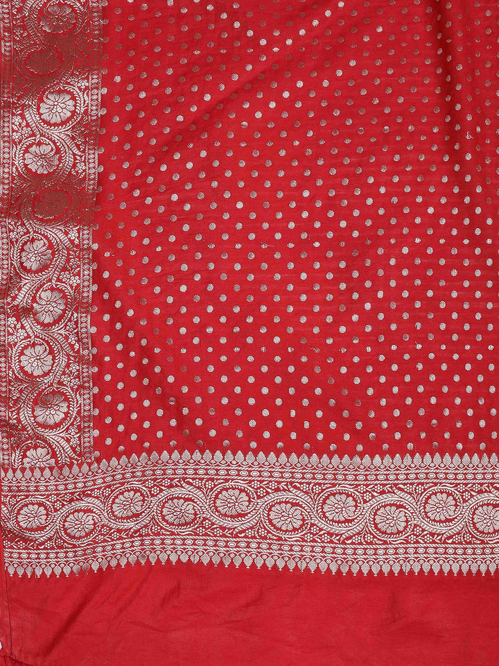 Floral Woven Chanderi Unstitched Suit With Dupatta