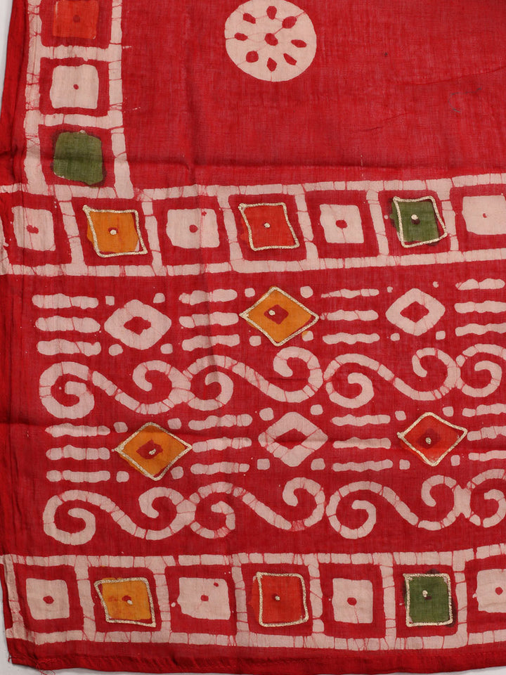 Printed Cotton Blend Unstitched Suit With Dupatta
