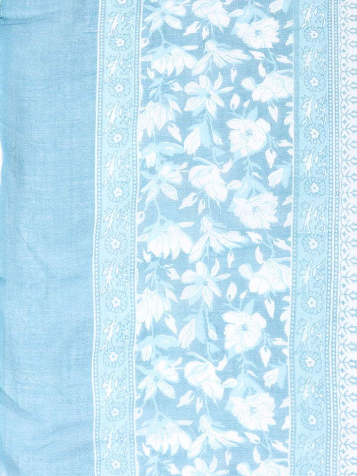 Printed Cotton Blend Unstitched Suit With Dupatta