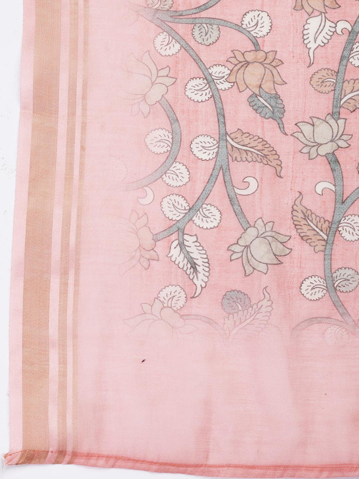 Neck Embroidered Cotton Blend Unstitched Suit With Dupatta