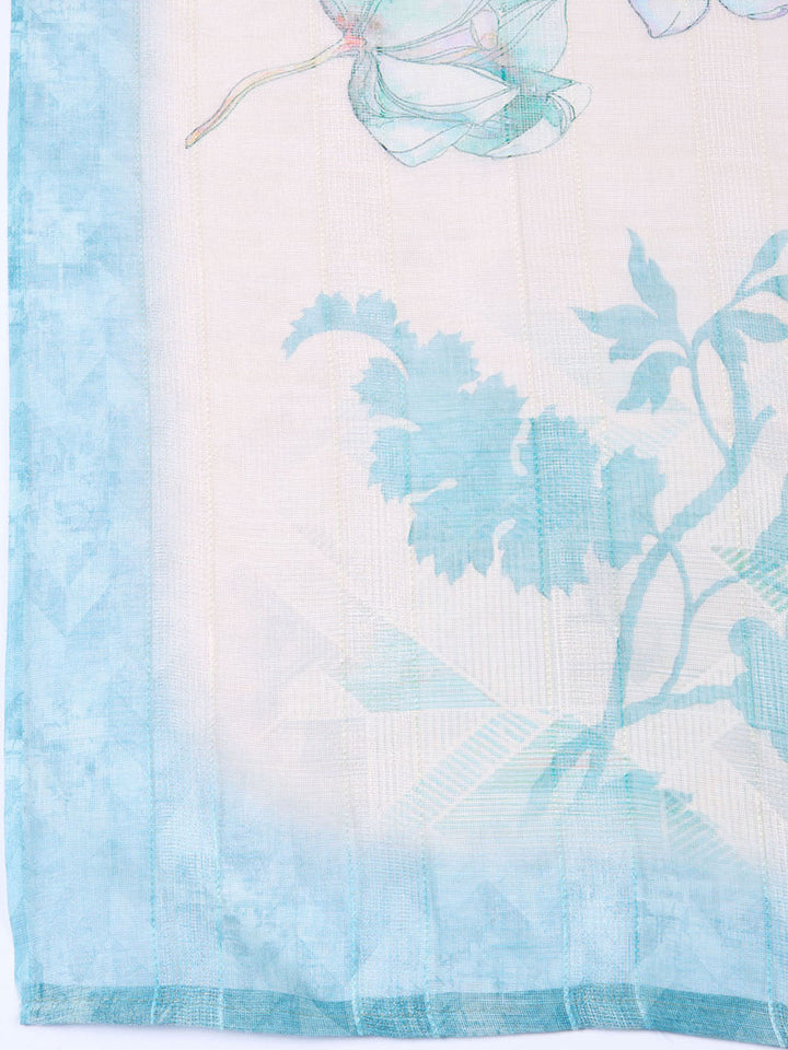 Neck Embroidered Cotton Blend Unstitched Suit With Dupatta