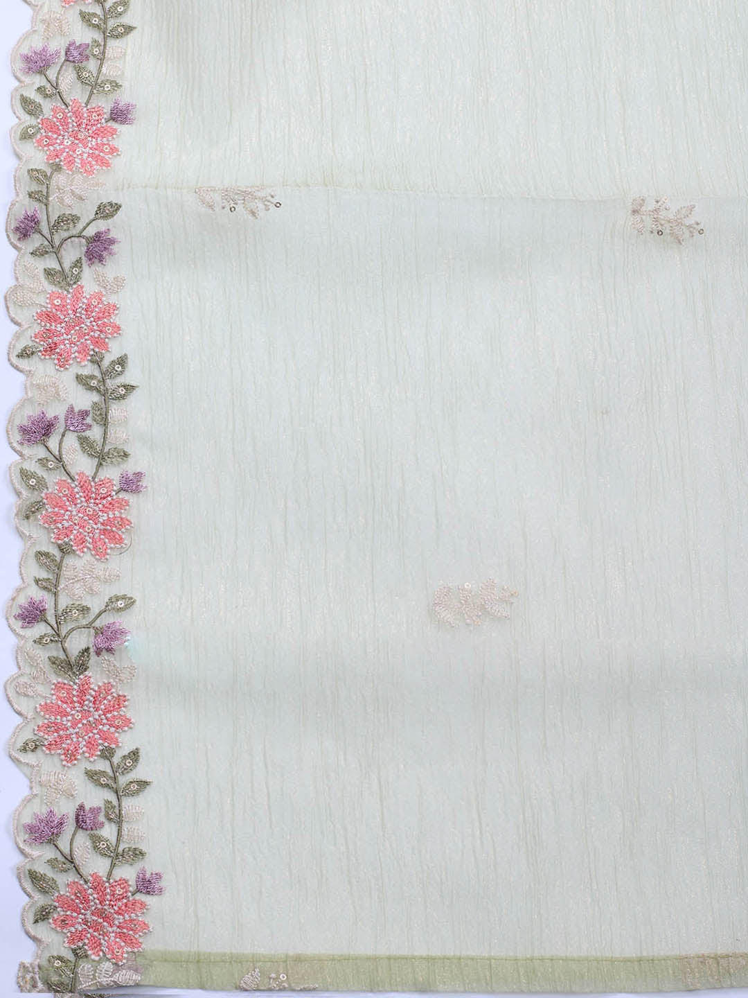 Neck Embroidery Organza Unstitched Suit Piece With Dupatta