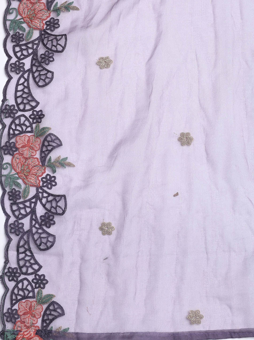 Neck Embroidery Organza Unstitched Suit Piece With Dupatta
