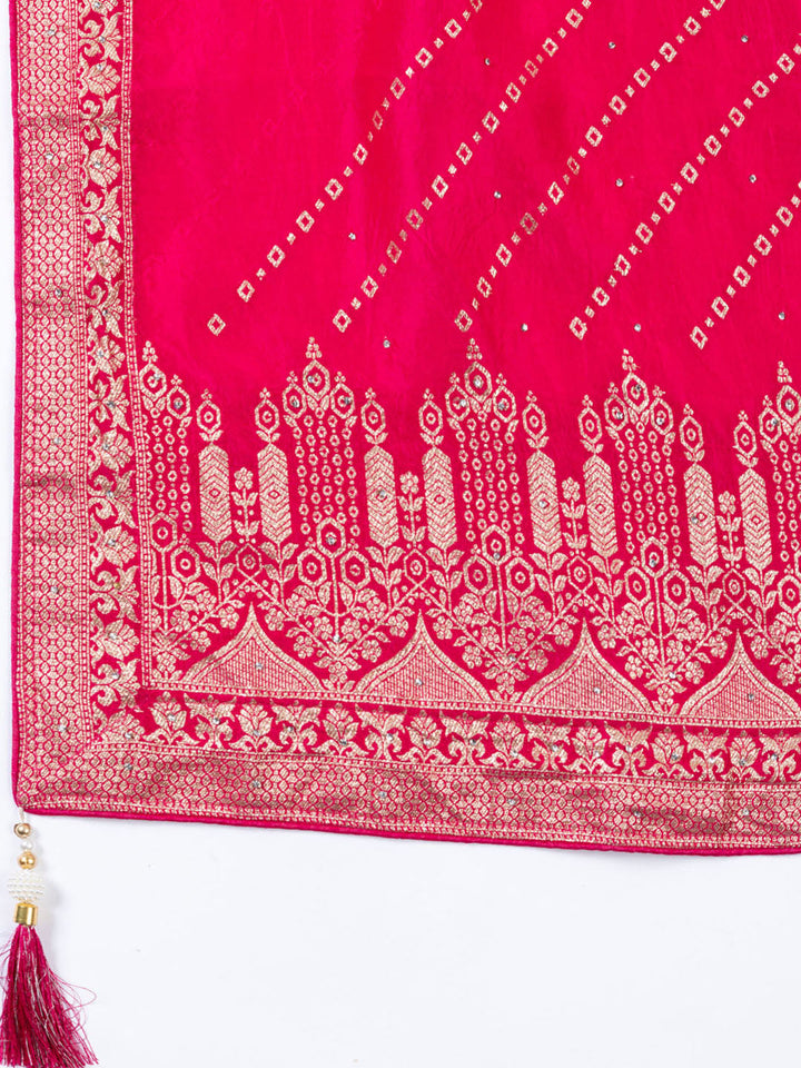 Booti Work Art Silk Unstitched Suit Piece With Dupatta