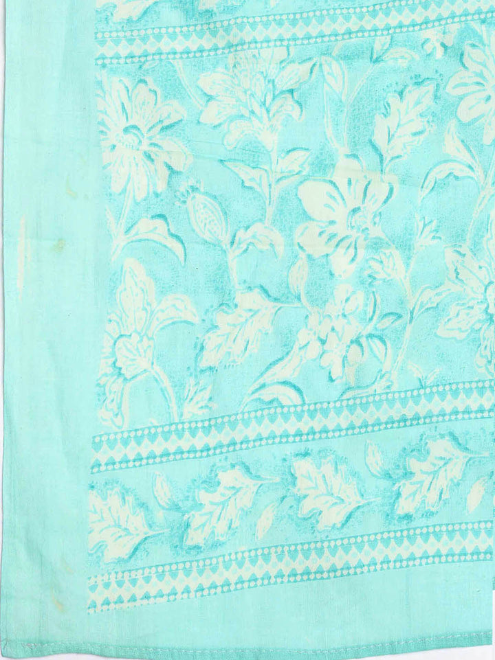 Cotton Blend Unstitched Suit Piece With Dupatta
